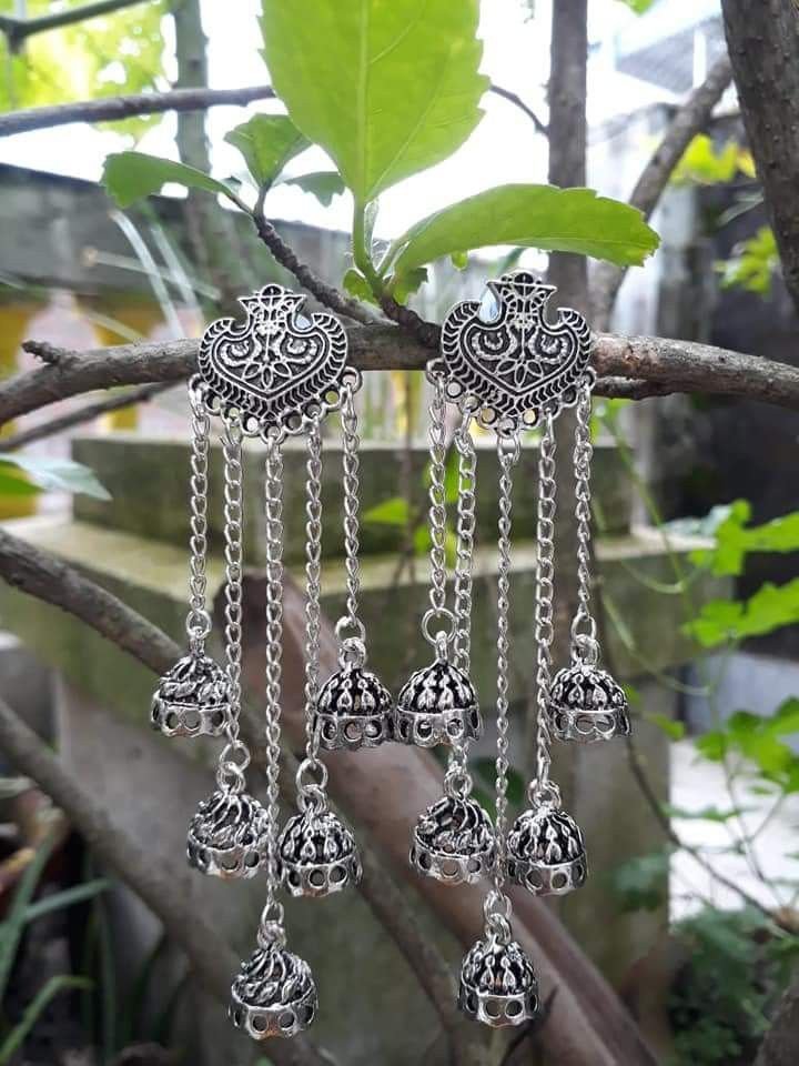 oxidised silver jhumka earrings 07a1ebc2
