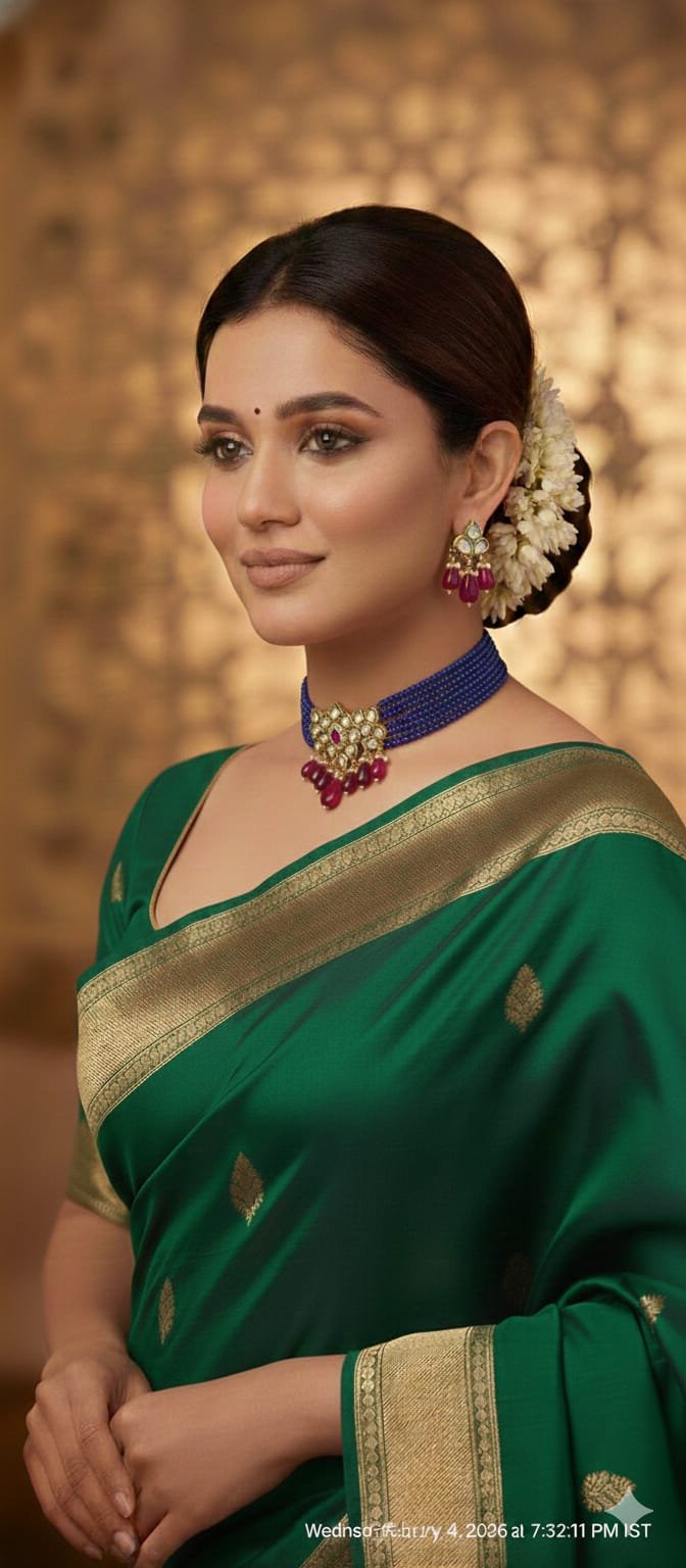 traditional indian gold plated kundan and stone studded choker necklace set with matching earrings e867788d