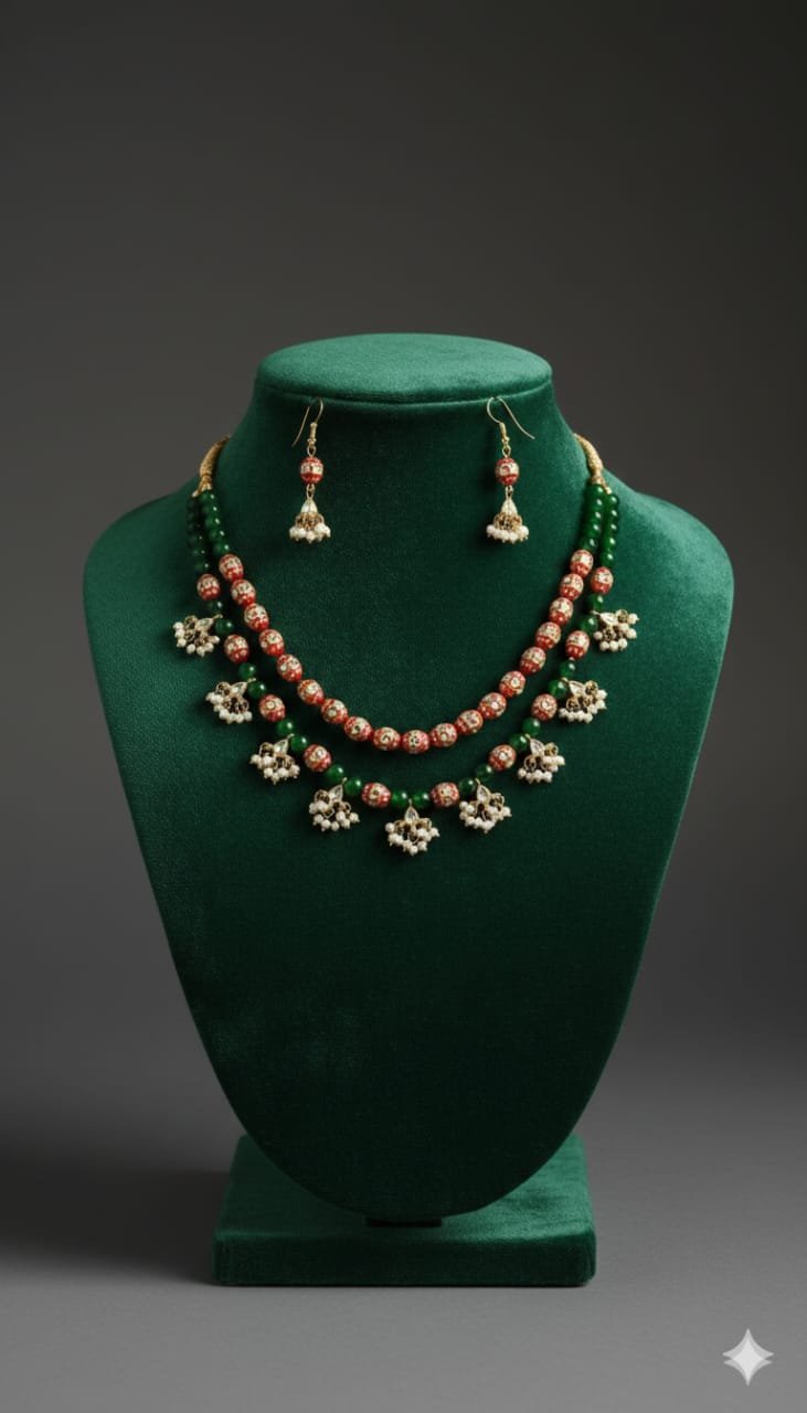 yellow chimes multi beads beaded necklace set 973d2b3a