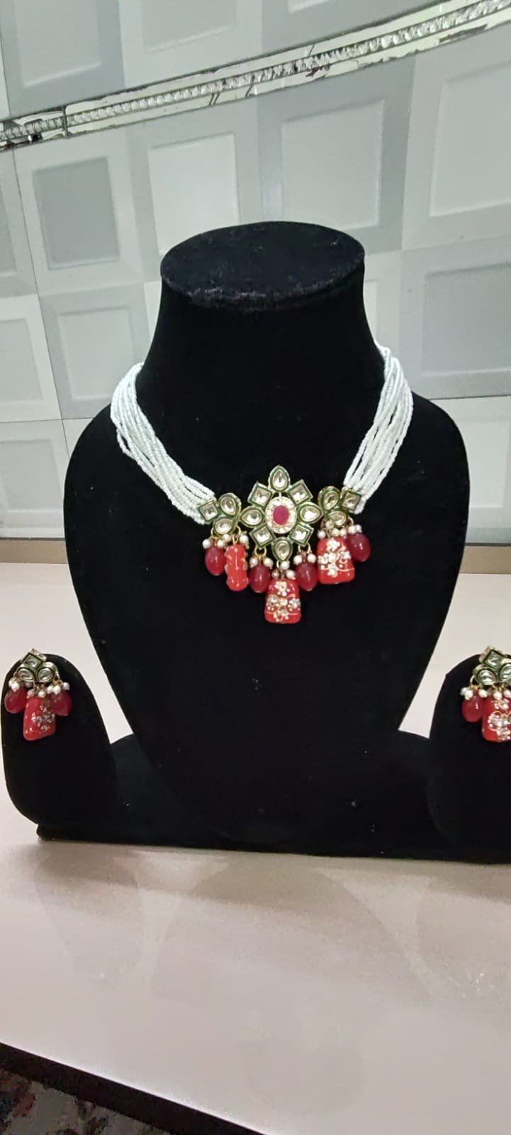 zinc gold plated multicolor red green jewellery set 0cc0518d